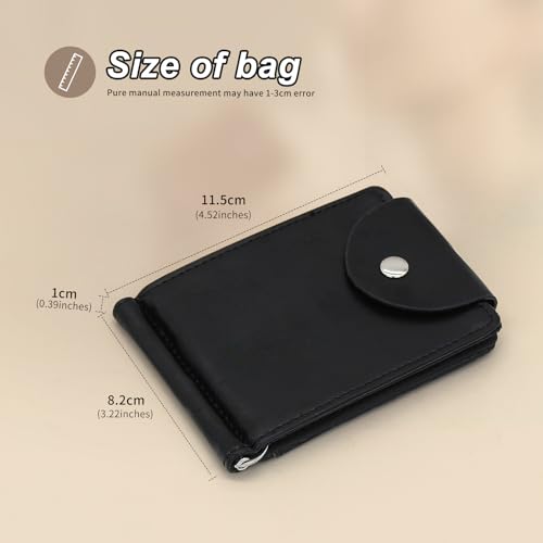 Slim Wallet for Men, Stylish Buckle Men’s Wallets with ID Window and Rear Card Slot Front Pocket Wallets for Men (Black)3