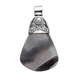 Silver Palace Natürlicher Botswana-Achat und Perle, 925er Sterlingsilber, handgefertigter Anhänger für Damen und Herren