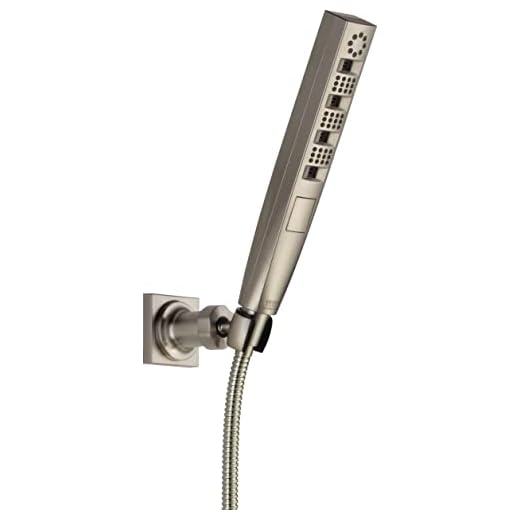 Delta Faucet 5-Spray Touch-Clean H2Okinetic Wall-Mount Hand Held Shower with Hose, Stainless 55140-SS