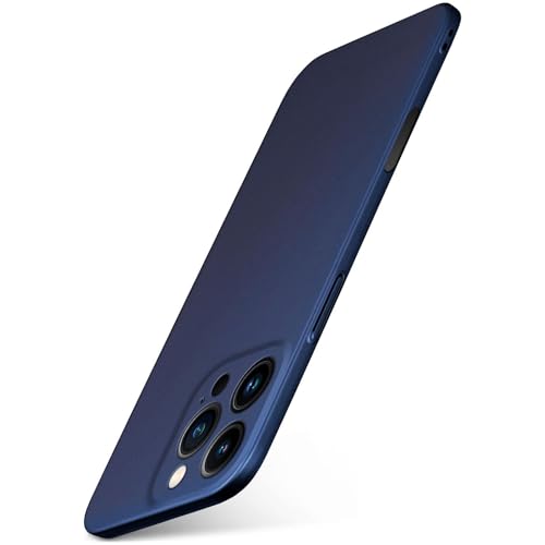 Coque fine iPhone 16 Pro Max anti rayures bleu métallique pour objectif