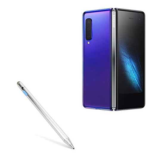 BoxWave Stylus Pen for Samsung Galaxy Fold [AccuPoint Active Stylus] Electronic Stylus with Ultra Fine Tip for Samsung Galaxy Fold - Metallic Silver