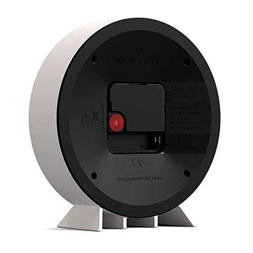 Newgate® M Mantel Silent Sweep Mantel Clock - 'No Tick' - A Modern Tabletop Clock - Small Clock - Living Room Clock - Office Clock - Desk Clock - Minimalist Dial (Pebble White) #TOP7
