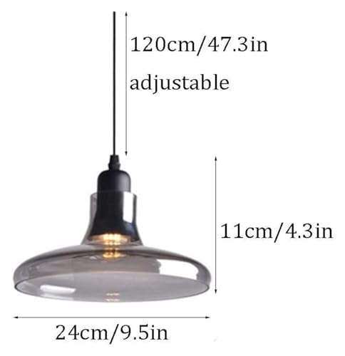 Iluminación de vidrio moderna tipo lámpara colgante industrial en V 4