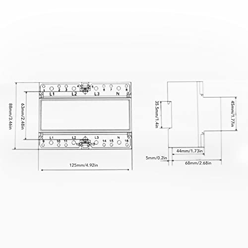 Compteur d'énergie triphasé pour surveiller la consommation LCD - 6