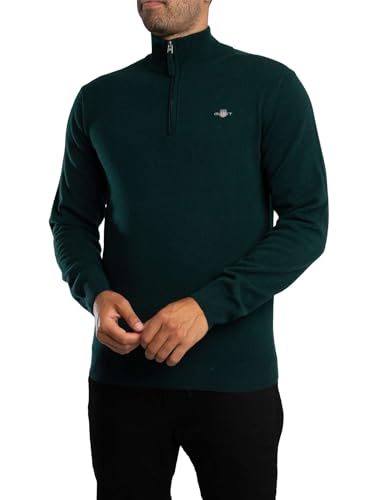 Gant Para Hombre. 87213 Jersey Media Cremallera Verde (3XL), Casual, Lana, Manga Larga - 2