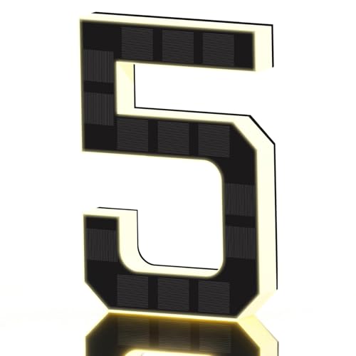 Solar House Numbers for Outside Light Up 6.7 Inch Waterproof