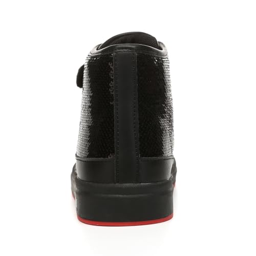 Bernal Kids Fashion High Top Sneakers Sparkle Sequins Flash Walking Shoes for Boys Girls Gift Party Birthday Christmas Halloween (Toddler/Little Kid/Big Kid)4