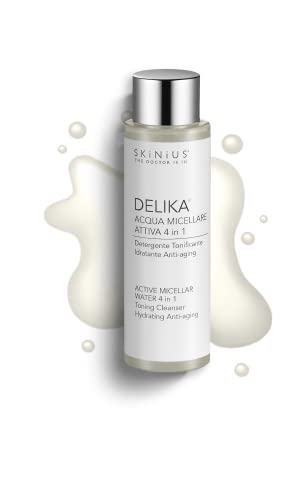 Skinius DELIKA Acqua Micellare per Pelli Sensibili e Miste - Azione 4 in 1, Detergente, Tonificante, Idratante e Antiaging - 100ml