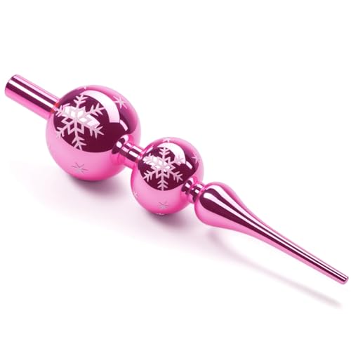 ZZOUFI Christbaumspitze Rosa, Weihnachtsbaumspitze Glas, 31cm Große...