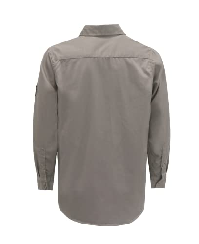 Bocomal Fr Shirts Flame Resistant Shirt Nfpa2112/Cat2 7.5Oz Fire Resistant Grey Men's Fire Retardant Workwear Welding Shirt #TOP2