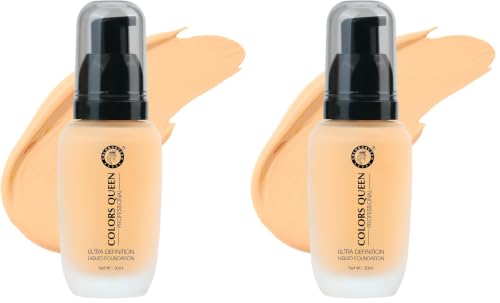 Image of Colors Queen Ultra Definition Liquid Foundation | Lightweight & Long Lasting Full Coverage Foundation with Dewy Finish | Easy to Blend, Waterproof & Sweat Proof for Face Makeup (Natural Ivory, 30ml)