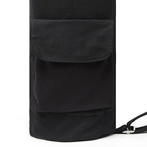 ELENTURE Yoga Mat Bag for 1/4-Inch 1/3-Inch Thick Exercise Yoga Mat, Exercise Yoga Mat Carrier Full-Zip Yoga Carry Bag with Pockets and Adjustable Strap (Black-1)