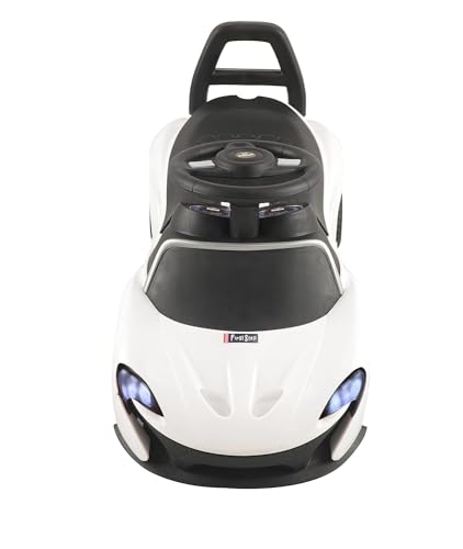 Image of JoyRide Spider Car with Music & LED Light, Ride on for Baby with Backrest, Under Seat Storage & Big Wheels, Ride on for Kids 1 to 3 Years Upto 25 Kgs White