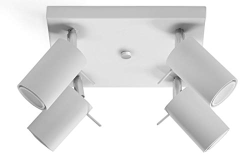 Plafonnier Ring 4 design blanc pour illuminer le salon et la cuisine