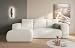 Produktbild Easy4You Lami Creme Ecksofa L-Form Links 266 x 89 x 164 cm mit Schlaffunktion und Stauraum - Schlafsofa mit Bettkasten - Moderne Wohnzimmermöbel  Stoff: Boucle 01
