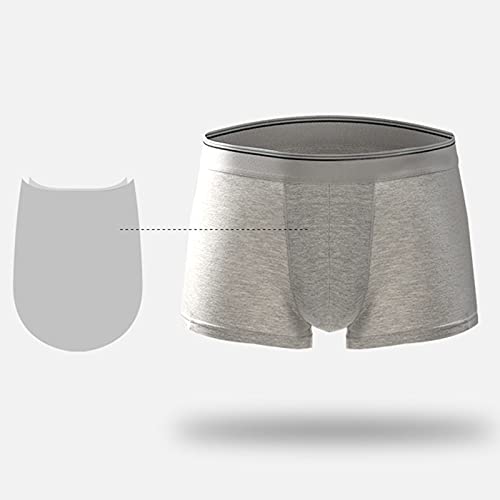 Boxershorts voor heren, effen katoen, basic boxerbroek, herenondergoed, gemiddelde taille, zacht, ademend, U-convexe… - Afbeelding 3