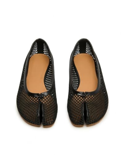 MissHeel Tabis Shoes for Women Tabi Flats Split Toe Flat Comfort Tabi-Ballet-Flats Tabi-Shoes Black Dressy Size US 8.5
