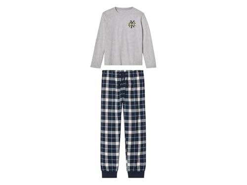 Lupilu Pepperts Jungen Lange Schlafhose & Langarm Oberteil Pyjama 100% Baumwolle Single-Jersey-Qualität (Grün-blau / 146/152)