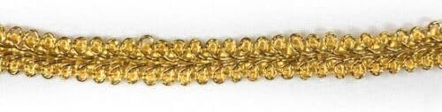 Metallic Gimp Vintage Antique Sequins Trim Sold by 10 Yards Gold Fabric