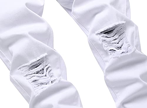 Men's Skinny Ripped Jeans Slim Fit Distressed Stretch Denim Pants3