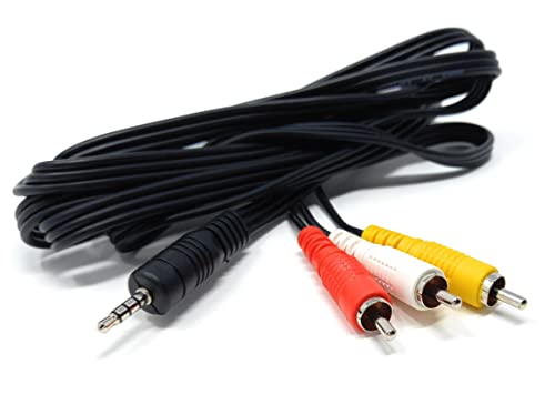 DRUT 2m 3.5mm 4 Pole Jack Plug to 3 x RCA Phono Composite Audio Video AV AUX Lead Cable 6.5ft