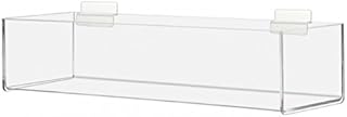Slatwall Acrylic Retail Tray 15 Inch Wide x 4 Inch Deep Single Compartment Dump Bin Clear Product Rectangular Merchandise Storage Caddy for Businesses and Stores by Marketing Holders
