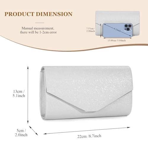 Image of UBAYMAX Clutch Purses for Women Formal Dressy Evening Handbags Crossbody | Sparkly PU Leather Envelope Clutch Bag Fancy Small Shoulder Bag for Wedding Party Cocktail Prom Engagement Formal Occasions