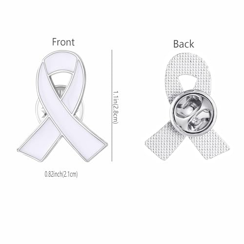 Image of Awareness Enamel Lapel Pin - Nickel and Gold Plated Ribbon Pin - Prevention and Awareness Ribbon - Jewelry Brooch Pin with Secure Clutch Back