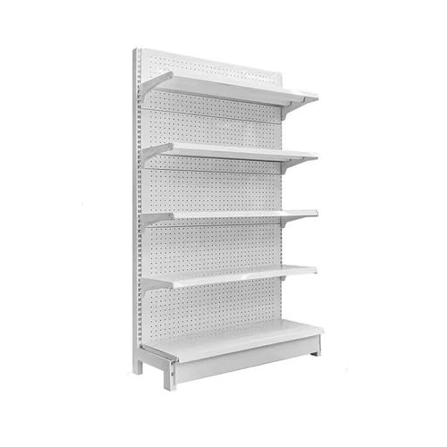 Retail Gondola Shelving Wall Display Rack - Supermarket Shelves, Convenience Combination Shelves?for Retail Convenience Grocery Office Supply Or Liquor Stores(White,120 * 43 * 165cm)