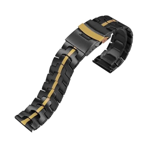 [PLYYQZM] 22 �~�����[�g���X�e�����X�|�o���h,�ɍ��� Hua wei GT6 GT5 Pro 46mm Ultimate 2 ���^���u���X���b�g,�ɍ��� Hua wei Watch 5 4 �������X�g�o���h�ɓK��(Black gold,For 