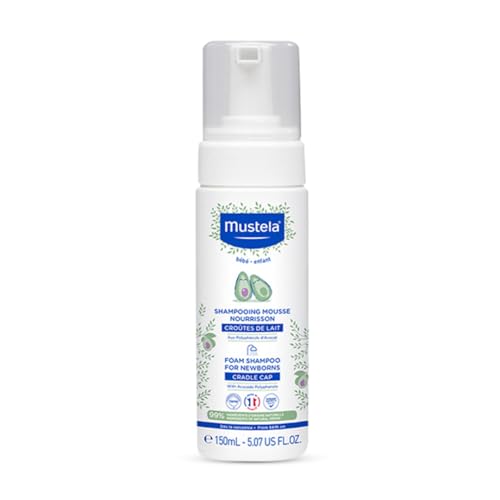 Image of Mustela Cradle Cap Foam Shampoo for Newborn - Baby Shampoo with Natural Avocado - Tear-Free & Fragrance-Free - 150ml