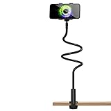 【Uso en Múltiples Escenas】La base ajustable en espiral, con una boca de sujeción de hasta 8 cm, adecuada para objetos más gruesos. El soporte movil se puede instalar firmemente en el marco de cama, mesita de noche, escritorio, mesa de café, encimera de cocina, cinta de correr, cochecito etc. Tanto el soporte del teléfono como la base están cubiertos con almohadillas de silicona antideslizantes, para que el dispositivo no se caiga ni se mueva, y al mismo tiempo evita rayar tus muebles.