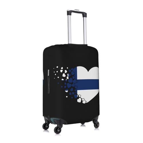 Finland Finnish Finns Heart Shaped Flag Travel Luggage Cover Washable Suitcase Case Suitcase Protector Fit Luggage Cover Medium3
