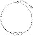 Produktbild styleBREAKER Damen Fußkettchen mit Infinity Symbol Anhänger und Perlen, Ankerkette, Karabinerverschluss, Kette, Schmuck 05080006, Farbe:Silber-Schwarz