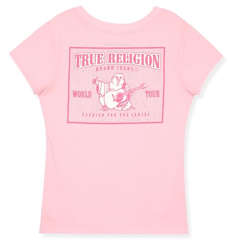 Image of True Religion Girls Short Sleeve Tee Shirt with Embelishments - Soft and Comfortable Girls T-Shirts