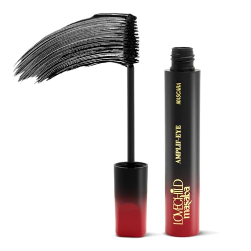 LoveChild Masaba Amplif-EYE Mascara, Black, Volumizing & Nourishing Eye Makeup with Castor Oil & Calendula, Matte Finish, Water-Resistant & Long-Lasting, Black Mascara for Bold Lashes, 4.5g