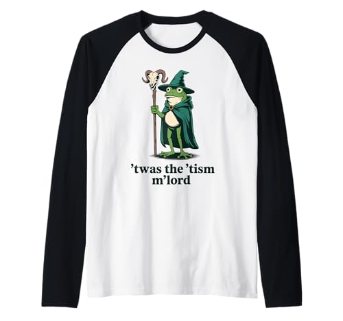 Frog Wizard Meme T'was the 'Tism M'Lord Autism Awareness Raglan Baseball Tee