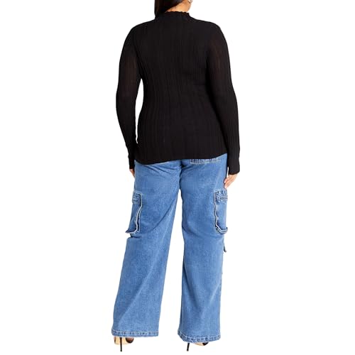 Image of City Chic Women's Plus Size Crinkle Knit Sweater
