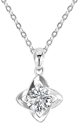 TFT Moissanite Pendant Necklaces For Women Lucky Four Leaf Clover Necklace Valentines Day Gifts