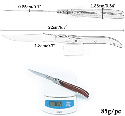 Silverware Set, 6pcs Tableware set Rosewood Handle Steak Knives Dinner Forks Japanese Cutlery Stainless Steel Flatware Christmas Gift BY ZZYY (Color : 6 Knife in Box)