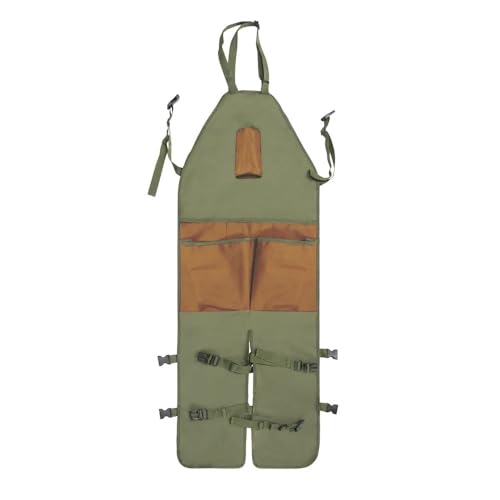 MKLHAVB Tablier de Jambières de Jardinage, Multi-Poches, Protection des Jambes, Tablier de Cuisine et de Menuiserie, Tablier Barbecue, Vintage-inspiré, Vert, Unisex, Taille Unique
