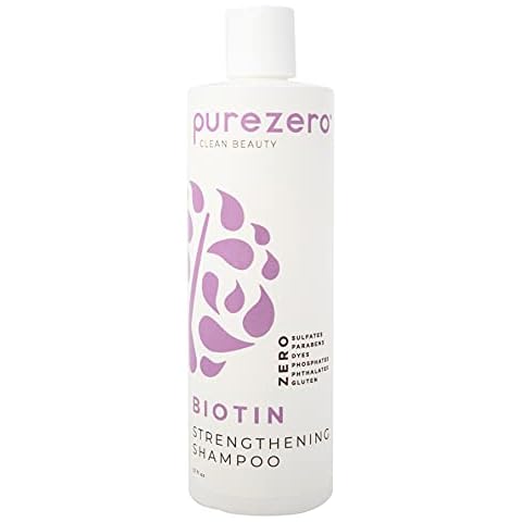 Purezero Biotin Strengthening Shampoo - 12 Fl Ounce - Volumizing, Thicker, Fuller Hair - Zero Sulfates, Parabens, Dyes, Gluten - 100% Vegan & Cruelty Free Cover