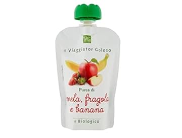 il Viaggiator Goloso Il Biologico Purea Mela Fragola e Banana, 100g
