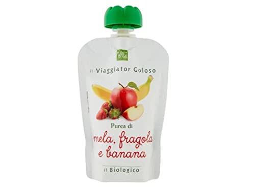 il Viaggiator Goloso Il Biologico Purea Mela Fragola e Banana, 100g