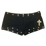 Goth Studded Mini Shorts Women Teen Girls Emo 2000s Clothes Y2k Whimsy Grunge Bottoms Streetwear (Black01,Medium)