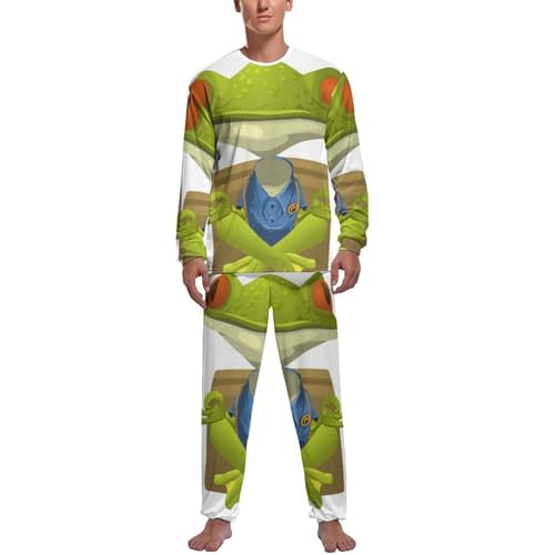 Grenouille rigolote pyjama homme à manches longues, l'idée cadeau idéale pour un proche