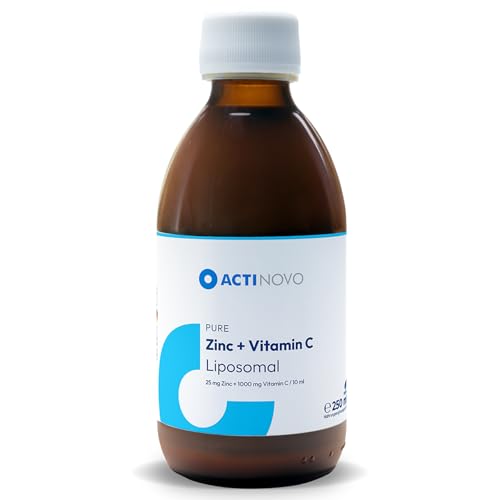 Liposomales Zink + Vitamin C | Hochdosiert & laborgeprüft | Made in Germany | 25 Tagesdosen à 25 mg Zink + 1000 mg Vitamin C | 250 ml | Vegan & Glutenfrei