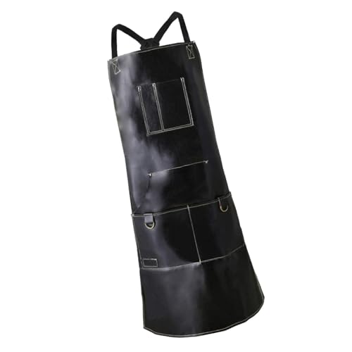 SiaBiced Work Apron Tool Apron Heavy Duty Oil Resistant PU Leather Waterproof for Butcher Grooming Plumber Technician Electrician