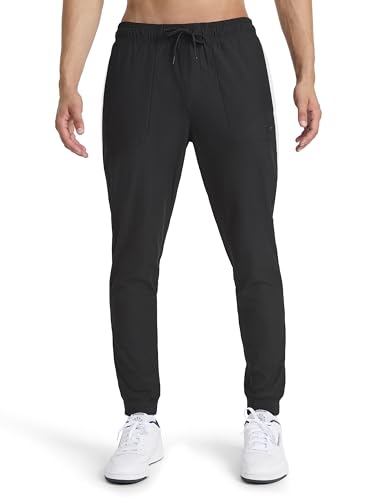 Reebok Men’s Striker Pant, Standard Fit, 30” Inseam, Lightweight Poly Fabric, Black, Medium