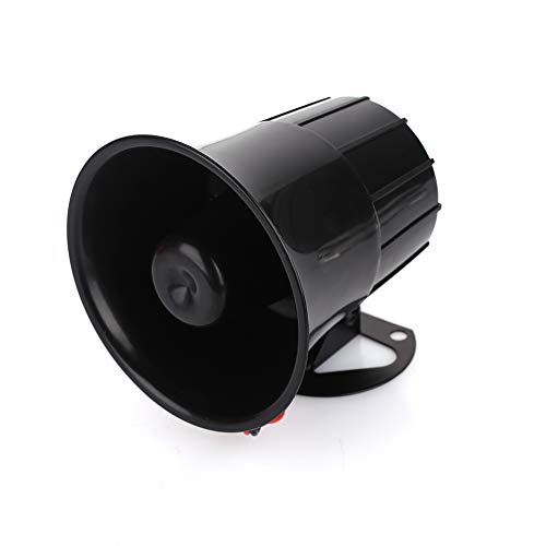 Preisvergleich Produktbild Rosepoem Kabelgebundenes Lautes Alarmsystem, Alarmlautsprecher 12V Kabelgebundener Diebstahlschutzlautsprecher Home Alarm - Schwarz